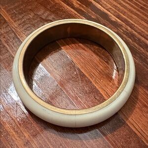 Vintage Bone & Brass Bangle Bracelet
